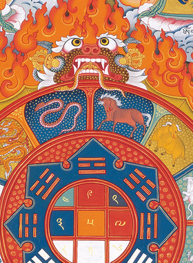 九宫八卦风水图唐卡画像西藏挂画手工精裱棉布印刷金线密宗