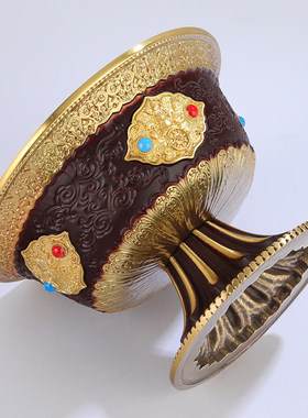 铜八吉祥雕花古高脚供水碗供杯八供水杯七供敬水杯供碗大号11cm