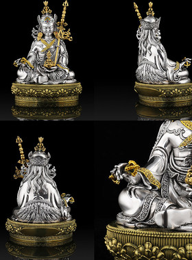 精工铜鎏金银藏传释迦牟绿度母黄财神文殊莲师地藏王药师佛像5寸