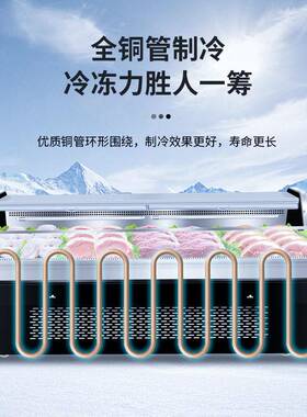 柜商用超市猪肉柜卧式冰柜风直冷生鲜肉柜鲜肉保鲜冷藏冰箱锁鲜