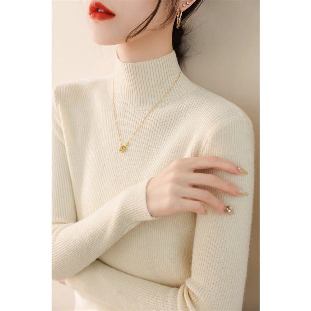 黑色打底衫2025新款女秋冬高级感超好看毛衣高领内搭修身针织上衣,淘宝优惠券,粉丝福利购,淘宝优惠卷