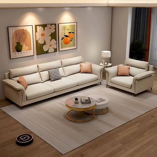 意式极简猫抓皮现代简约小户型沙发客厅出租屋三人直排科技布沙发 - 图1