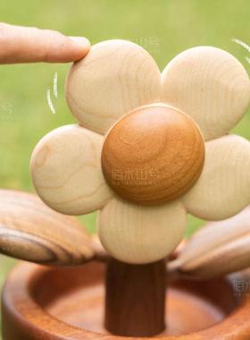 实木有钱花可爱摆件装饰家居创意治愈系送朋友儿童乔迁生日礼物