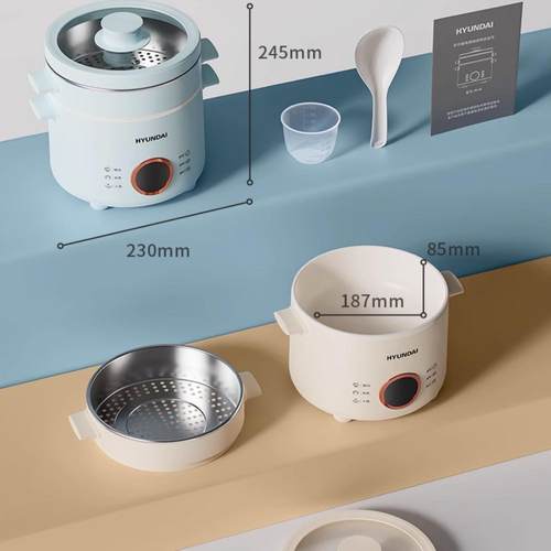 韩国HYUNDAI迷你电饭煲家用2L电煮锅宿舍多功能电饭锅不锈钢蒸笼 - 图3