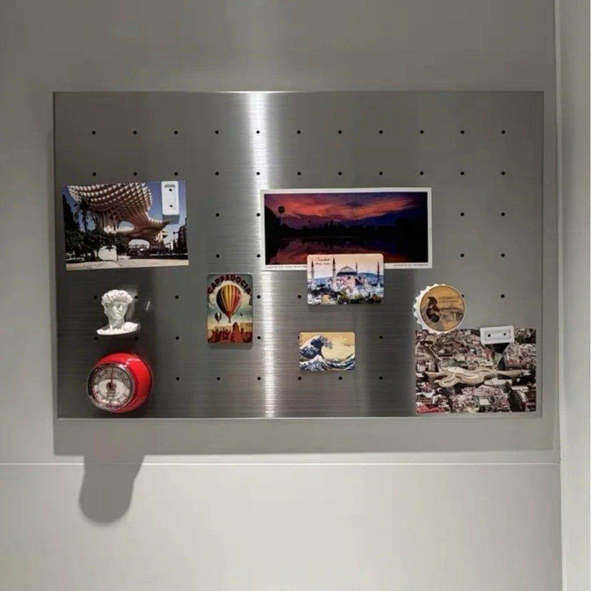 洞洞板置物架墙面装饰品墙挂板收纳墙展示架磁吸拉丝金属洞洞板,淘宝优惠券,粉丝福利购,淘宝优惠卷