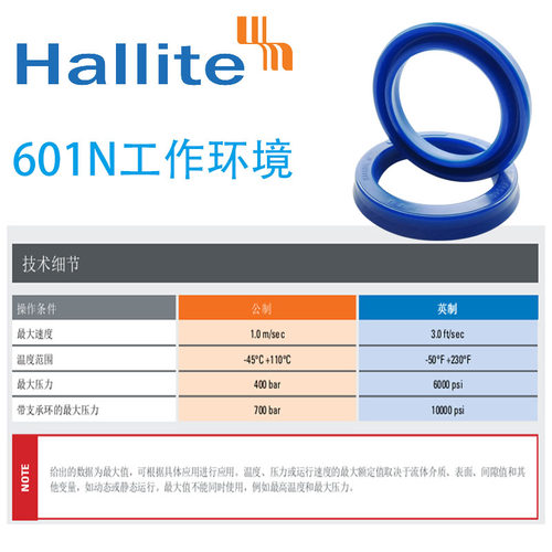 英国Hallite 赫莱特 油封 H601 45 46*55 56 60 65 48*63 6 7 10 - 图2