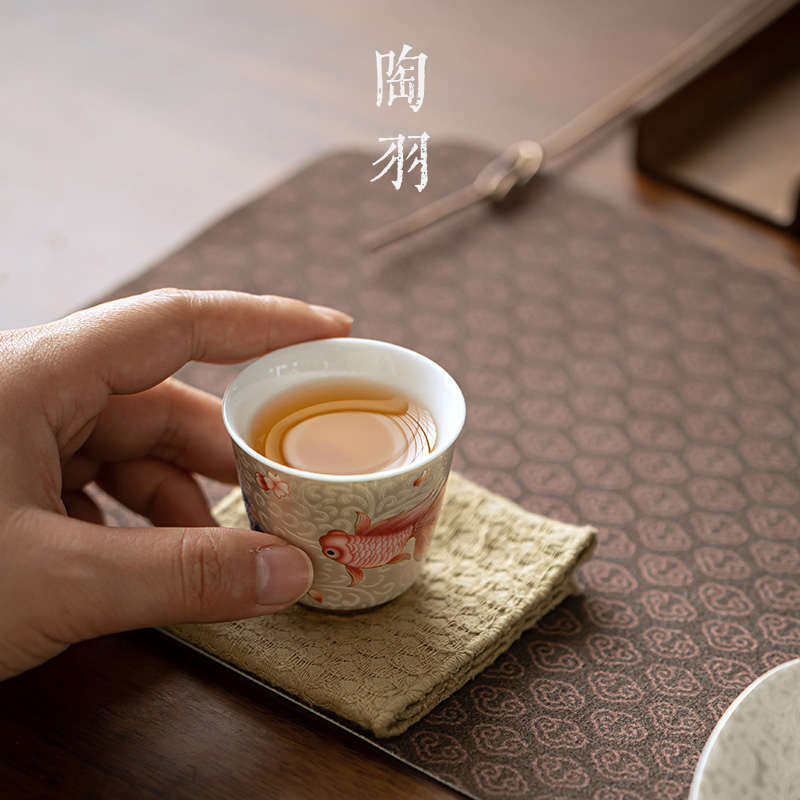 珐琅彩纯手工掐丝银品茗杯大号主人杯高档茶具男女个人专用茶杯,淘宝优惠券,粉丝福利购,淘宝优惠卷