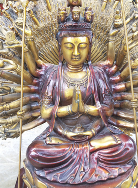 千手观音菩萨摆件铜佛像大号