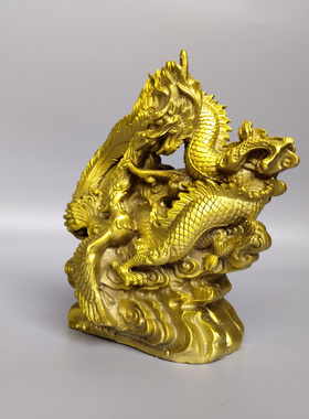 铜中式龙凤呈祥铜龙凤工艺品摆件
