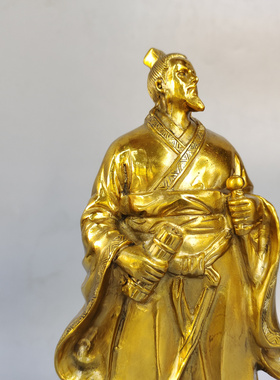 黄铜中式书房孙子兵圣铜像摆件