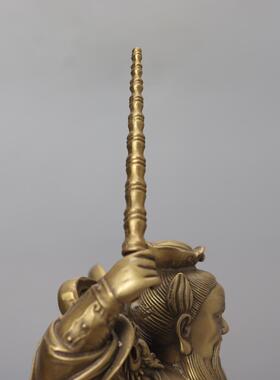 王灵官王天君铜像摆件铜中式桌面