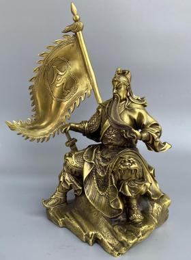 铜关公财神坐像摆件招财家居门厅