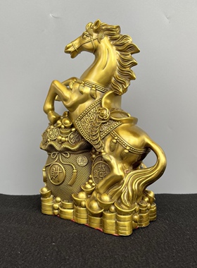 铜马摆件大号百财元宝生肖吉祥物