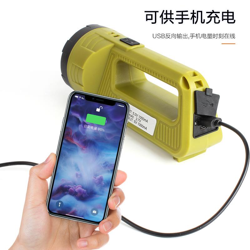 Cross-border new portable searchlight outdoor bright emergency light led portable light rechargeable cob flashlight