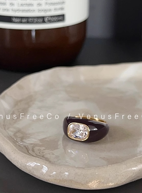 桃思竹潮款法式珐琅大颗