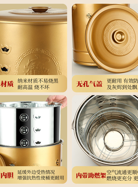 不锈钢烧纸桶金桶烧经桶家用锡箔元宝铁桶化宝桶聚宝盆焚烧炉金钱