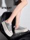 Saturday thick-soled canvas shoes for women 2025 new summer soft sole without tiring feet one foot one foot one foot one foot cloth shoes half tow