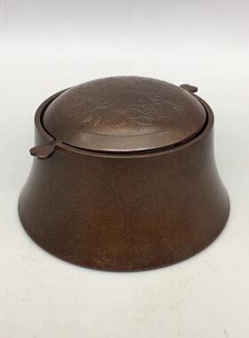 仿式古中铜创意家用烟灰缸铜烟室缸复烟灰缸古办公时尚烟灰缸摆件