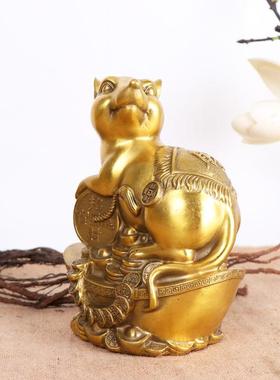 杨老铜0117铜老鼠摆件生肖摆件鼠家居办公室摆件元宝老记鼠