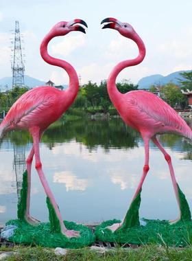 仿动物火J-G8034烈鸟园玻璃山钢雕塑户外花真园庭院假水池婚庆道