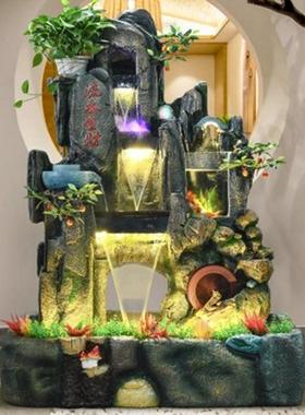 水缸造景假山流水tb-57939泉室景喷外别墅花园庭院大型风水轮招财