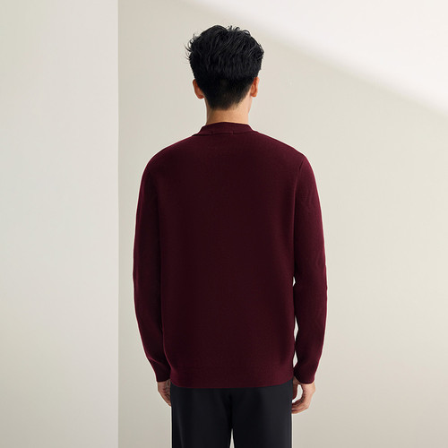 HLA/海澜之家半高领长袖针织衫25秋冬新加绒加厚包芯纱打底衫男 - 图3