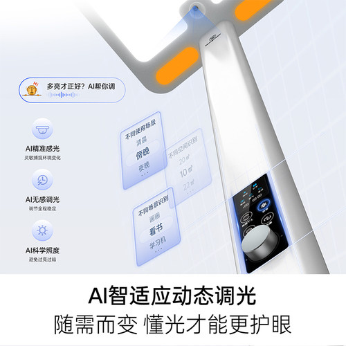 美国西屋落地护眼灯全光谱学习专用儿童阅读大路灯AI钢琴灯晴光S6 - 图1