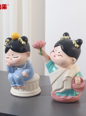 速发唐小圆的旅行装件可爱艺术自由神像风摆饰厅沉思者客品装饰