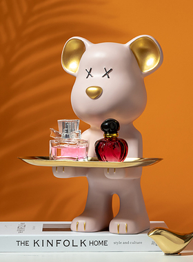 速发乔意家居桌面熊摆件玄关收迁酒柜装饰品创纳新居礼品