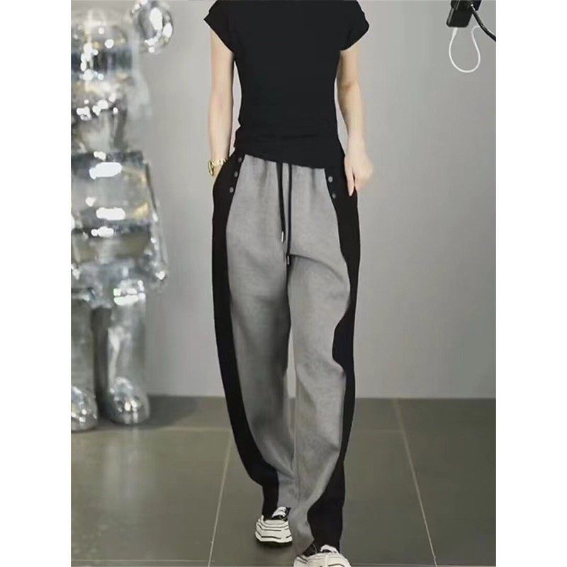 韩国梨形身材潮搭高腰显瘦修容休闲裤女大码微胖宽松阔腿裤直筒裤,淘宝优惠券,粉丝福利购,淘宝优惠卷