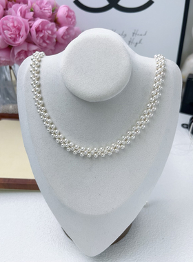 热巴同款手工编织珍珠项链奥地利进口施家珍珠不掉色法式轻奢颈链