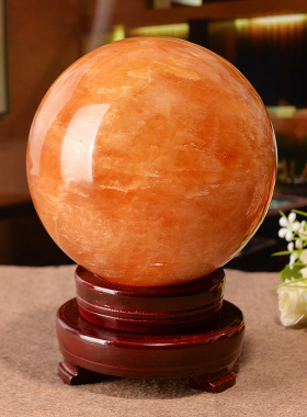 大小号黄水晶球摆件 开业乔迁礼品客厅卧室办公室装饰品