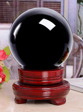 大小号黑色水晶球摆件 招财家居客厅摆件开业乔迁礼品