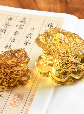 大小号水晶金蟾摆件 三足家居客厅装饰品开业乔迁礼品