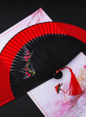 扇子古风折扇中国风折叠扇开合顺滑复古夏季古典汉服旗袍小折叠扇