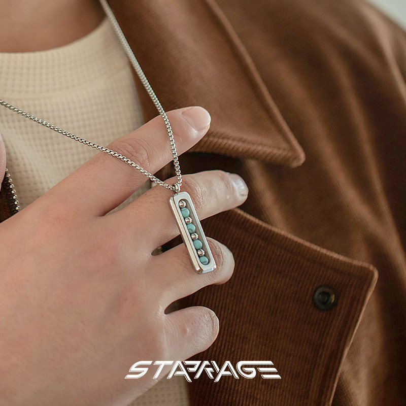 STARRY AGE星宇纪 蓝星轨迹原创男士项链小众设计感钛钢男生吊坠