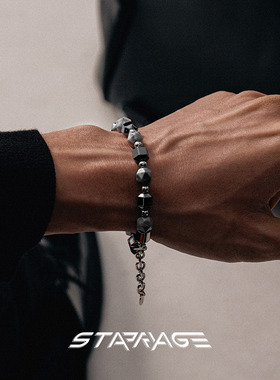 小众男款银曜石系列手链高级感