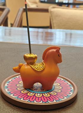 马上有钱香插摆件香炉家用室内中式送礼香插香座茶台桌面香炉摆件