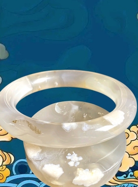 天然樱花玛瑙手镯女冰透水润粉花冰紫底成型花送礼闺蜜饰品