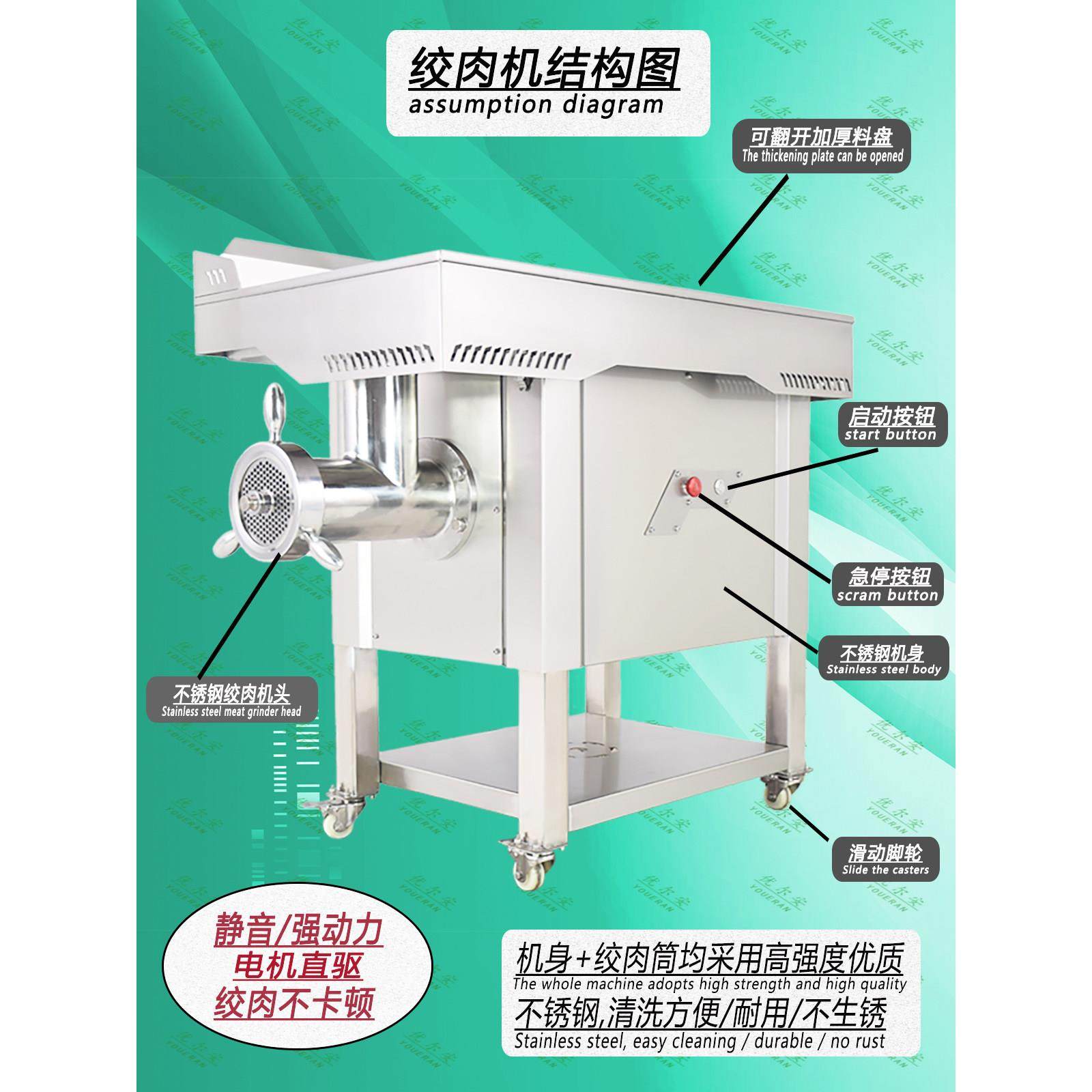12/22/32/42/52型不锈钢商用直驱工程绞肉机绞馅冻肉鲜肉蔬菜灌肠,淘宝优惠券,粉丝福利购,淘宝优惠卷