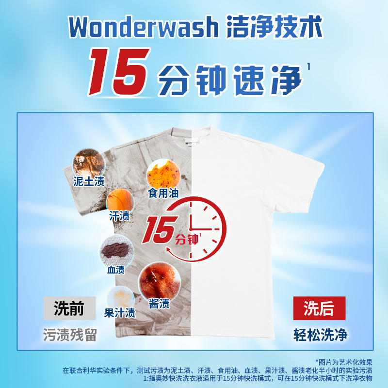 奥妙15分钟快洗洗衣液2KG大瓶木梨小苍兰持久留香商超同款 - 图2
