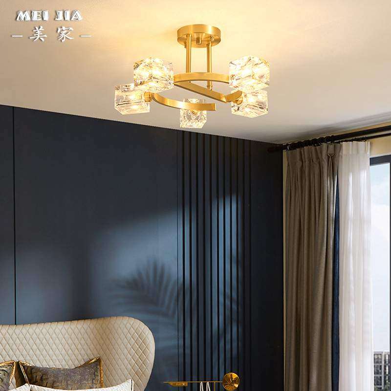 全铜水晶卧室房间吸顶灯后现代分子灯创意北欧客厅餐厅吸顶灯具,淘宝优惠券,粉丝福利购,淘宝优惠卷