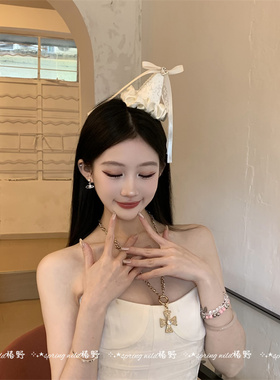 甜美网纱蝴蝶结生日帽发夹