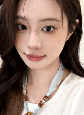 韩系文艺小碎花串珠丝巾项链