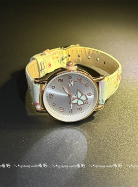 vintage中古风做旧蝴蝶手表