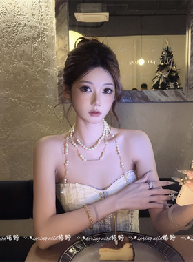 小众设计千金感破碎珍珠项链