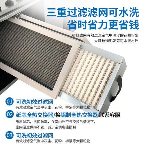 新风系统双向全热家用商用酒店商场送风排风一体机通风换气除甲醛 - 图0