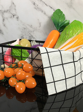 厨房仿真蔬菜水i果面包样板房展厅创意家居装饰品摆件组合套装道