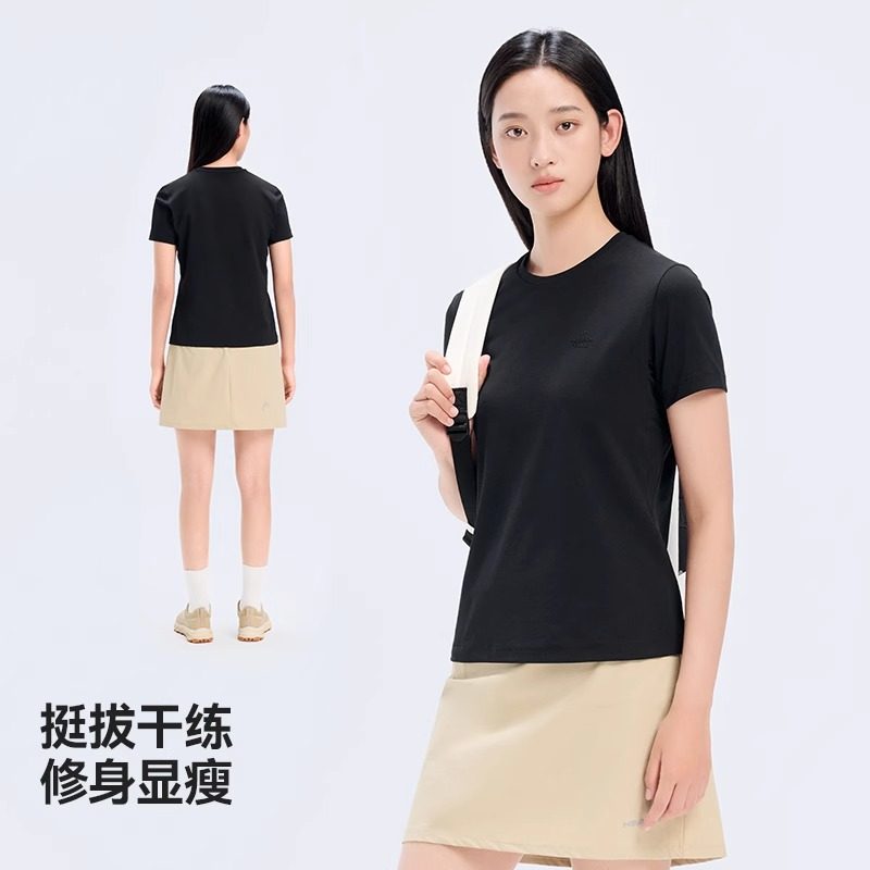 伯希和户外速干T恤女新款弹力透气运动短袖打底修身显瘦休闲半袖