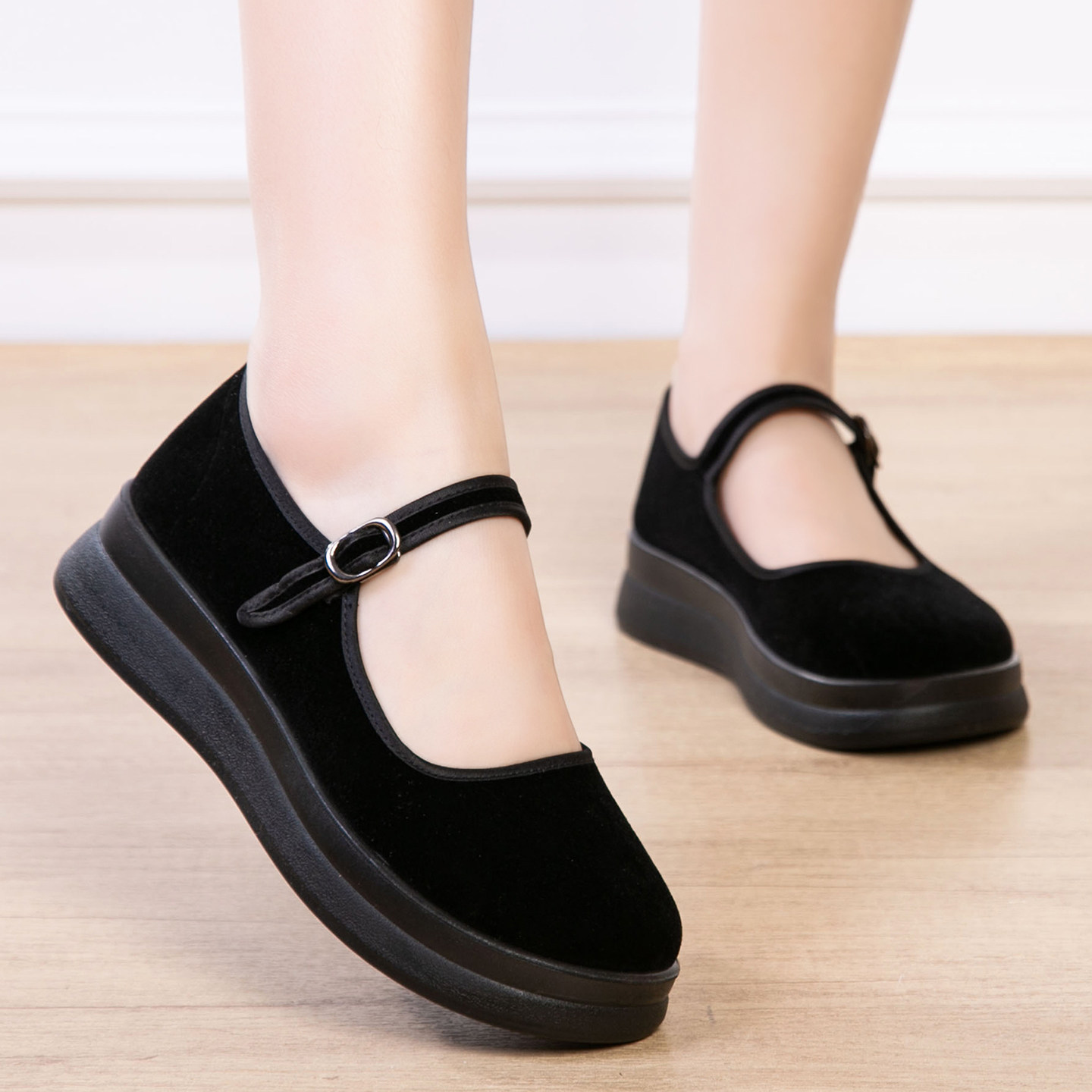 和韵祥品牌老北京布鞋女士 厚底圆头软底舒适女人41-43大码工作鞋,淘宝优惠券,粉丝福利购,淘宝优惠卷